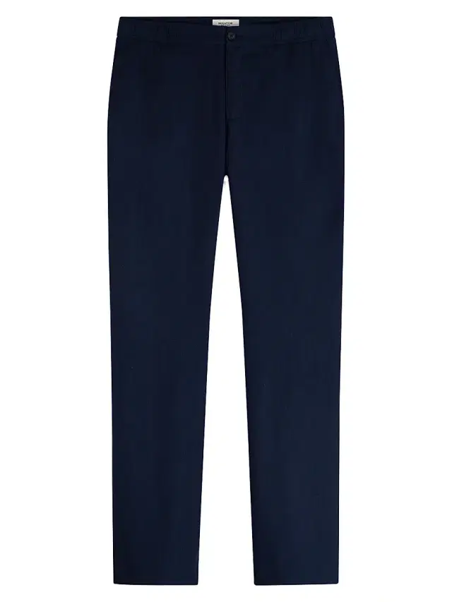Bugatchi Men's Tapered Linen-Blend Pants - Navy