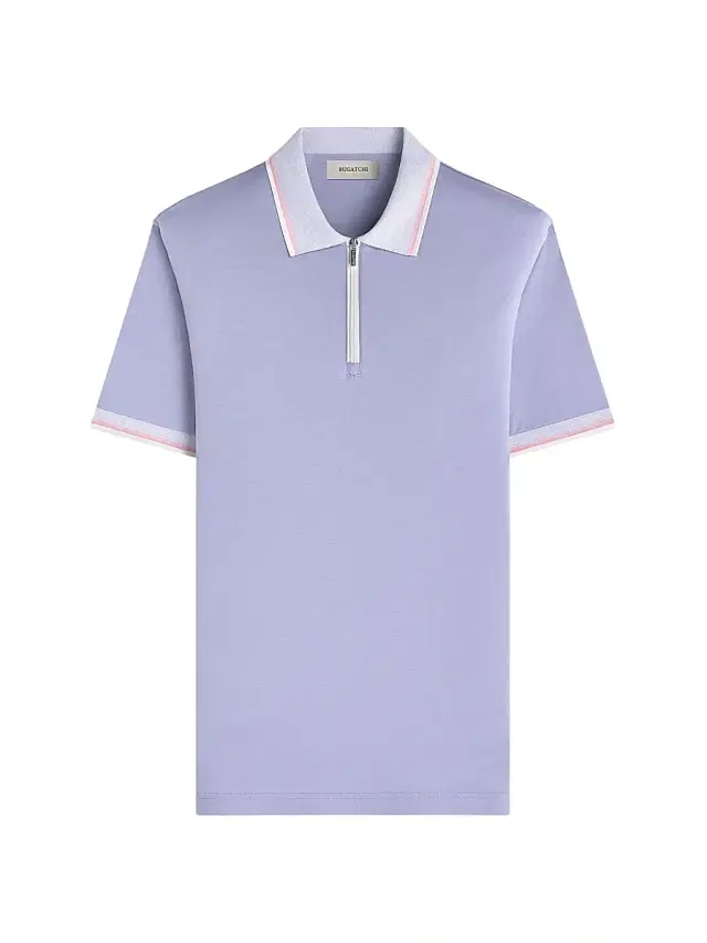Bugatchi Men's Cotton Quarter-Zip Polo Shirt - Orchid