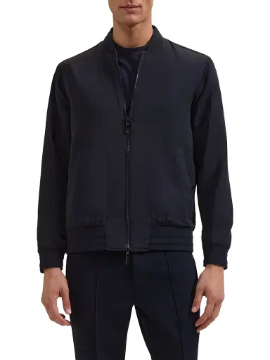Bugatchi Men's Soft Touch Bomber Jacket - Navy - Size Small | Thumbnail 3 Bugatchi Men's Soft Touch Bomber Jacket - Navy - Size Small | Thumbnail 3