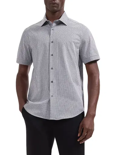 Bugatchi Men's Miles Ooohcotton Short-Sleeve Shirt | Thumbnail 3