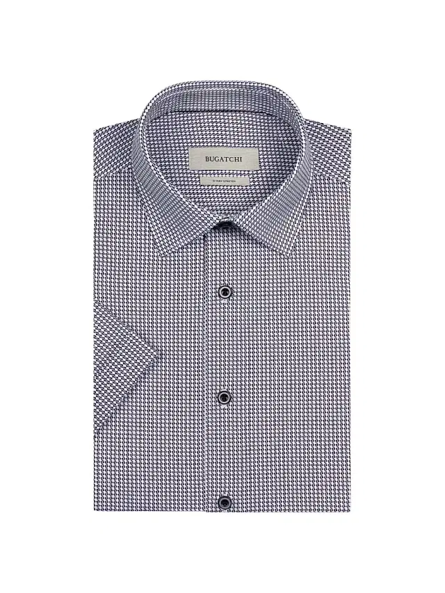 Bugatchi Men's Miles Ooohcotton Short-Sleeve Shirt - White