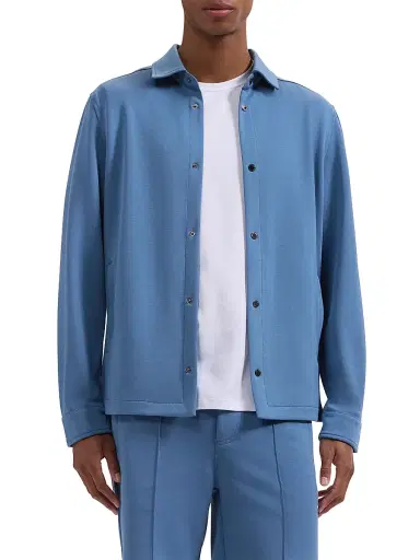 Bugatchi Men's Soft Touch Knit Shirt Jacket - Peacock - Size XXL | Thumbnail 3 Bugatchi Men's Soft Touch Knit Shirt Jacket - Peacock - Size XXL | Thumbnail 3