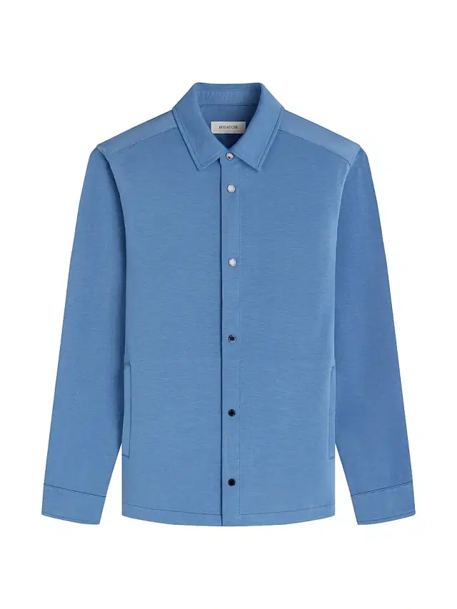 Bugatchi Men's Soft Touch Knit Shirt Jacket - Peacock