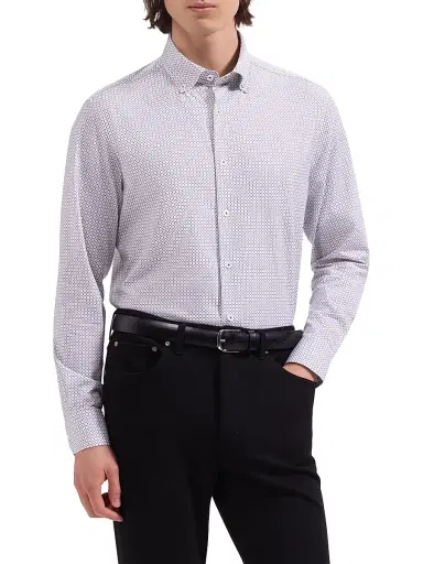 Bugatchi Men's Brent Ooohcotton Shirt - White - Size XXL | Thumbnail 3