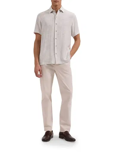 Bugatchi Men's Vero Micro-Dot Palm Print Shirt - White - Size XXL | Thumbnail 2