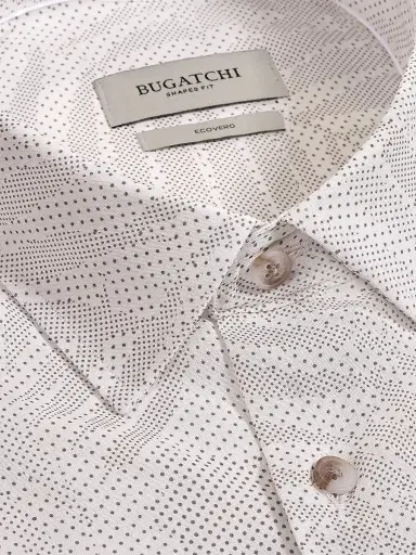Bugatchi Men's Vero Micro-Dot Palm Print Shirt - White - Size XXL | Thumbnail 5