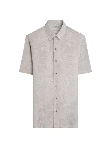 Bugatchi Men's Vero Micro-Dot Palm Print Shirt - White - Size XXL | Thumbnail 1
