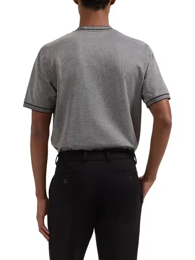 Bugatchi Men's Micro-Check Cotton Crewneck T-Shirt | Thumbnail 4 Bugatchi Men's Micro-Check Cotton Crewneck T-Shirt | Thumbnail 4