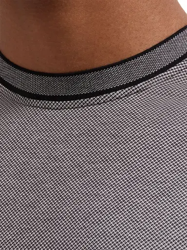 Bugatchi Men's Micro-Check Cotton Crewneck T-Shirt | Thumbnail 5 Bugatchi Men's Micro-Check Cotton Crewneck T-Shirt | Thumbnail 5
