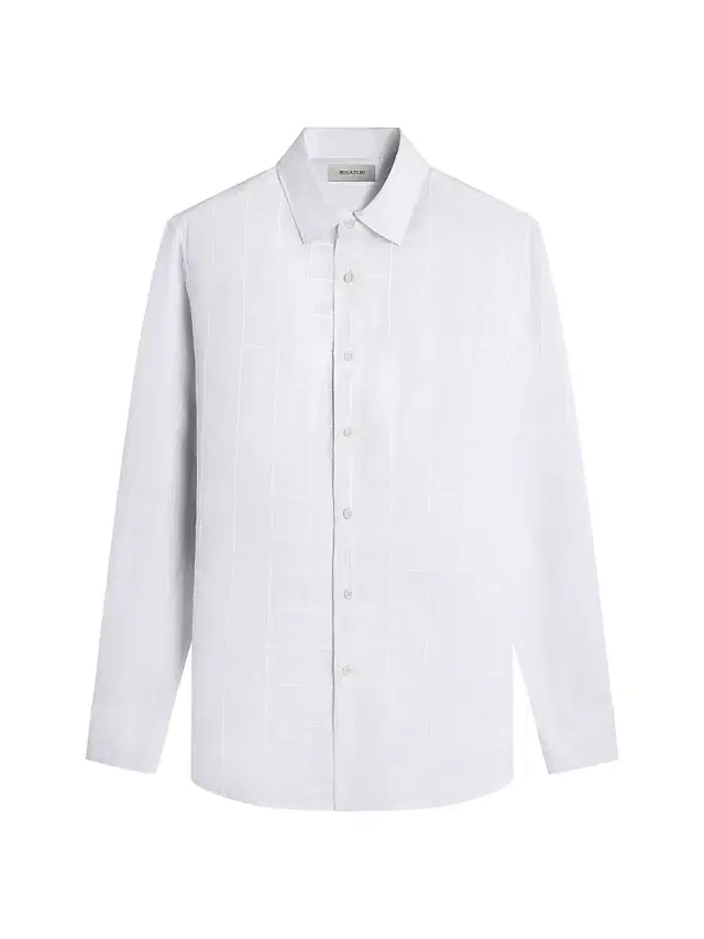 Bugatchi Men's Julian Grid Linen-Cotton Shirt - White