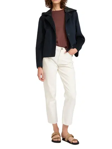 Yves Salomon Women's Hooded Mixed-Media Wool-Cashmere Jacket | Thumbnail 2 Yves Salomon Women's Hooded Mixed-Media Wool-Cashmere Jacket | Thumbnail 2