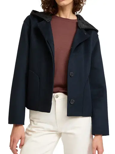 Yves Salomon Women's Hooded Mixed-Media Wool-Cashmere Jacket | Thumbnail 4 Yves Salomon Women's Hooded Mixed-Media Wool-Cashmere Jacket | Thumbnail 4