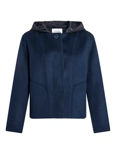 Yves Salomon Women's Hooded Mixed-Media Wool-Cashmere Jacket | Thumbnail 1 Yves Salomon Women's Hooded Mixed-Media Wool-Cashmere Jacket | Thumbnail 1
