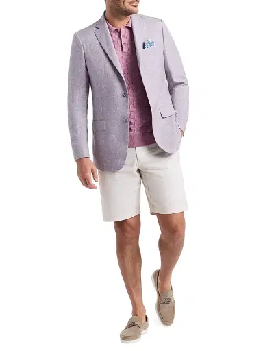 Robert Graham Men's Dixton Cotton-Linen Shorts - Sand - Size 40 | Thumbnail 2