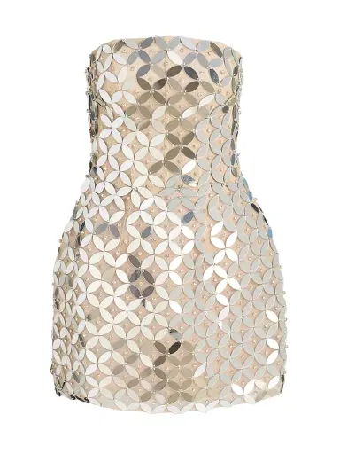 MONIQUE LHUILLIER Women's Mirror Embellished Tulle Minidress | Thumbnail 1 MONIQUE LHUILLIER Women's Mirror Embellished Tulle Minidress | Thumbnail 1