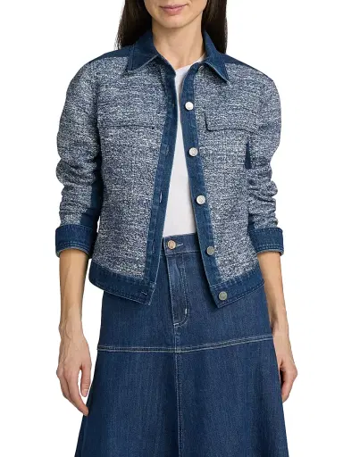 Kobi Halperin Women's Gracie Textured Denim Jacket - Navy | Thumbnail 3