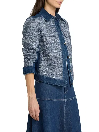 Kobi Halperin Women's Gracie Textured Denim Jacket - Navy | Thumbnail 4