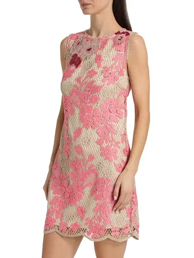 Ungaro Women's Victoria Floral Lace Appliqué Minidress - Coral Multi - Size 12 | Thumbnail 4