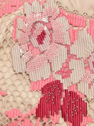 Ungaro Women's Victoria Floral Lace Appliqué Minidress - Coral Multi - Size 12 | Thumbnail 7