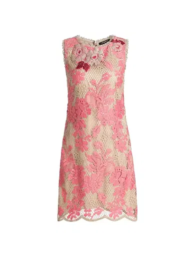 Ungaro Women's Victoria Floral Lace Appliqué Minidress - Coral Multi - Size 12 | Thumbnail 1