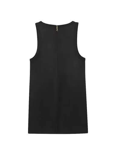 Saint Laurent Women's Cassandre Shift Dress in Satin - Noir - Size 2 | Thumbnail 2 Saint Laurent Women's Cassandre Shift Dress in Satin - Noir - Size 2 | Thumbnail 2