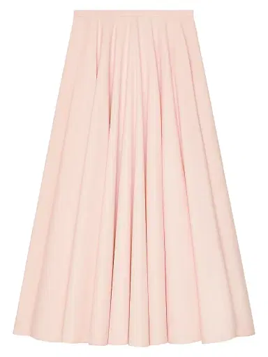 Givenchy Women's Long Circular Skirt in Poplin - Silk Pink - Size 12 | Thumbnail 1
