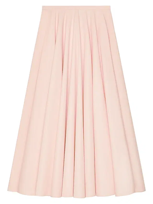 Givenchy Women's Long Circular Skirt in Poplin - Silk Pink