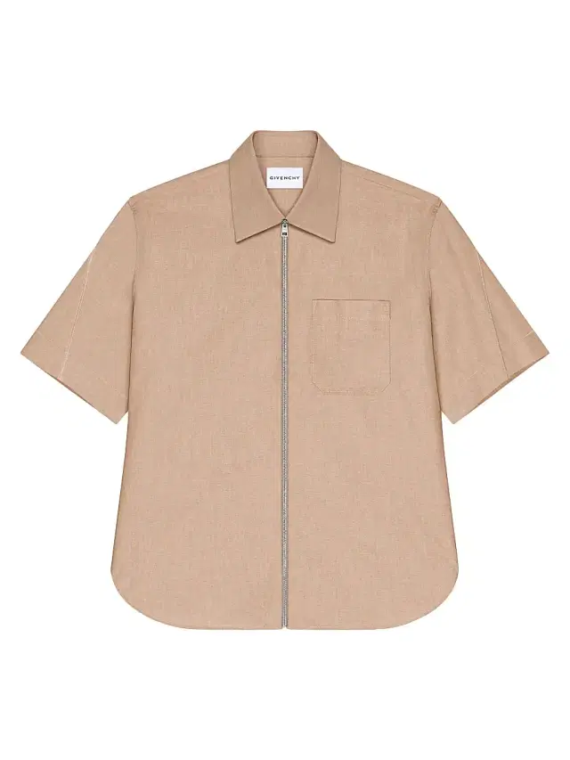 Men's Couture Seam Zipped Shirt - Beige