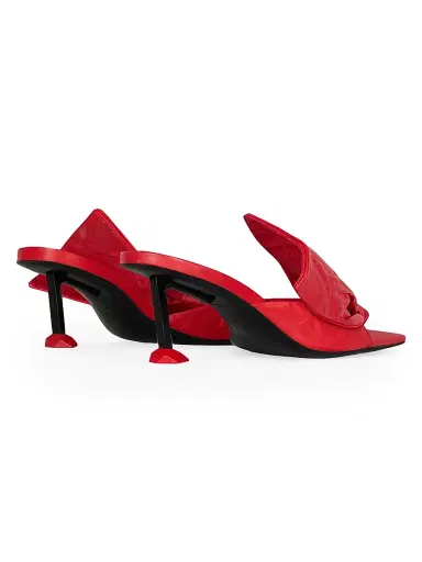 Givenchy Women's Boudoir Heeled Mules in Nappa Leather with Bow - Vermillon - Size 11 | Thumbnail 4 Givenchy Women's Boudoir Heeled Mules in Nappa Leather with Bow - Vermillon - Size 11 | Thumbnail 4