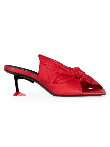Givenchy Women's Boudoir Heeled Mules in Nappa Leather with Bow - Vermillon - Size 11 | Thumbnail 1 Givenchy Women's Boudoir Heeled Mules in Nappa Leather with Bow - Vermillon - Size 11 | Thumbnail 1