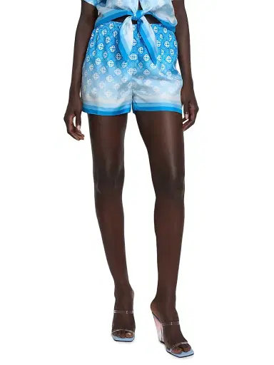 Casablanca Women's Monogrammed Ombré Silk Shorts - Gradient Diamond Monogram | Thumbnail 3 Casablanca Women's Monogrammed Ombré Silk Shorts - Gradient Diamond Monogram | Thumbnail 3