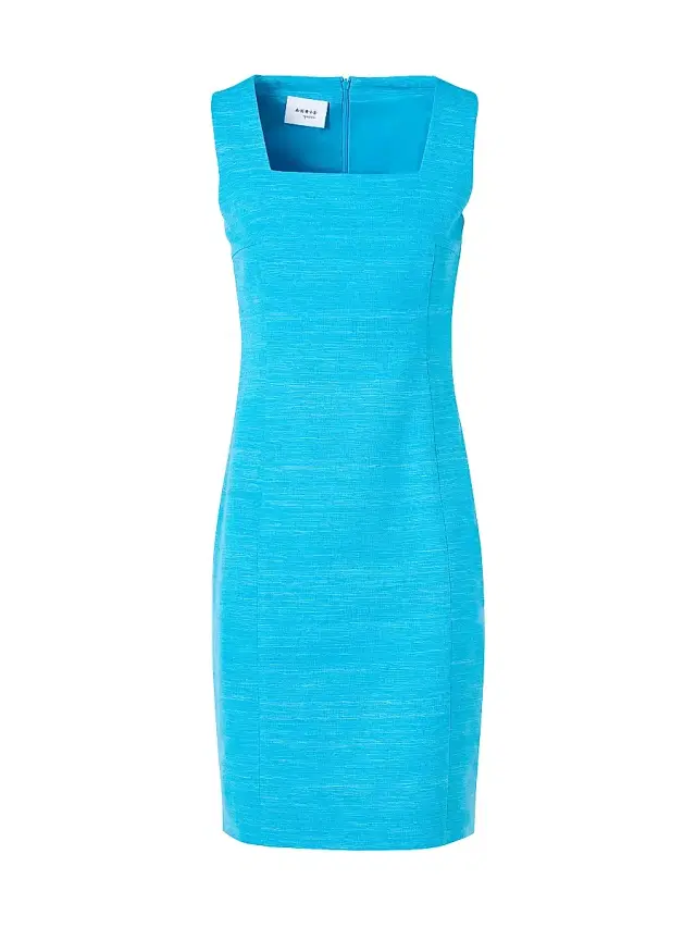 Women's Silk-Blend Square-Neck Sheath Dress - Turquoise