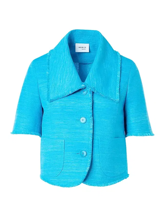 Women's Patch Pocket Silk-Blend Jacket - Turquoise
