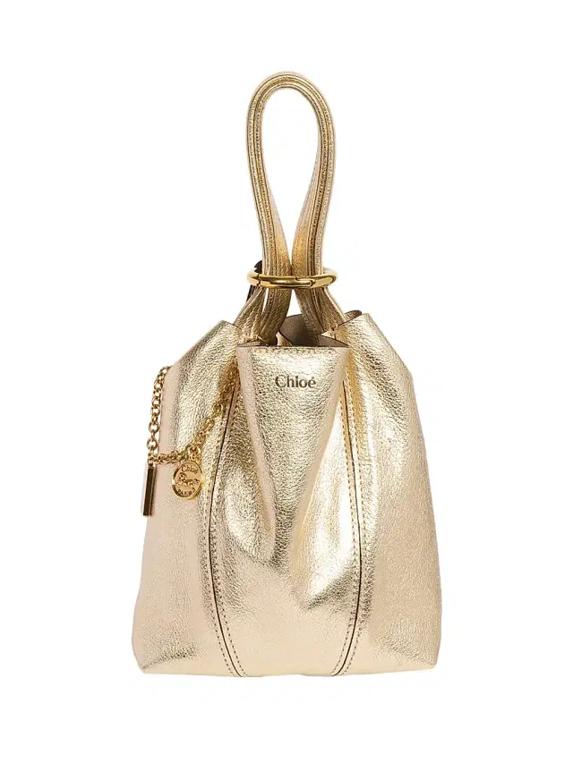 Chloé Women's Mini Spin Metallic Leather Tote Bag - Light Gold