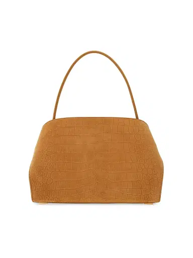 Ferragamo Women's Hug Suede Croco-Print Top Handle Bag - Naturale | Thumbnail 6