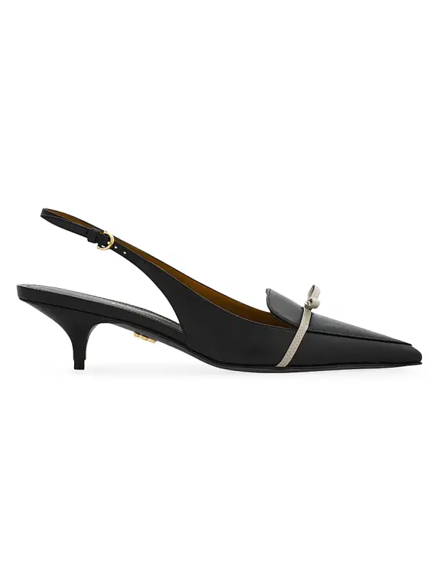 Women's Giusina 40MM Leather Slingback Pumps - Nero