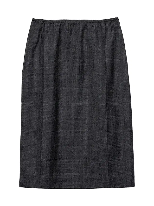 Prada Women's Checked Wool Midi-Skirt - Grey