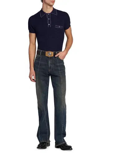 Versace Men's Cotton Polo Sweater | Thumbnail 2