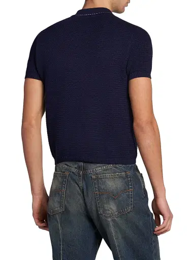 Versace Men's Cotton Polo Sweater | Thumbnail 5