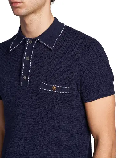 Versace Men's Cotton Polo Sweater | Thumbnail 6