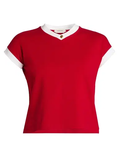 Versace Women's Vintage Medusa Cotton T-Shirt | Thumbnail 1 Versace Women's Vintage Medusa Cotton T-Shirt | Thumbnail 1