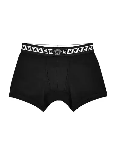 Versace Men's Greca Medusa-Head Jersey Boxer Brief - Black - Size XL | Thumbnail 1 Versace Men's Greca Medusa-Head Jersey Boxer Brief - Black - Size XL | Thumbnail 1