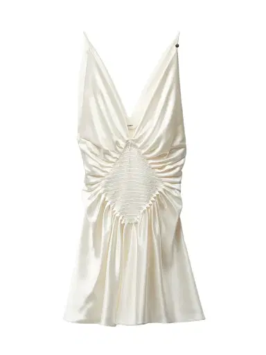 Versace Women's Gathered Silk Satin Cocktail Minidress | Thumbnail 1