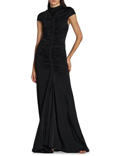 Giorgio Armani Women's Ruched Embellished Gown - Black | Thumbnail 2 Giorgio Armani Women's Ruched Embellished Gown - Black | Thumbnail 2
