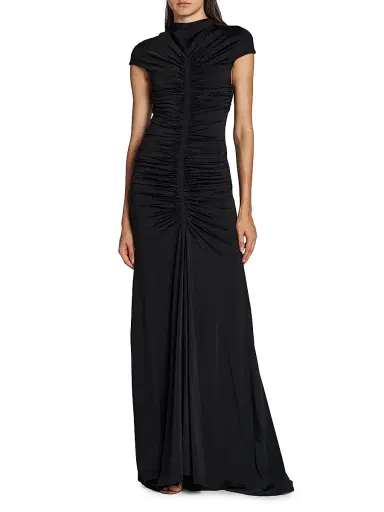 Giorgio Armani Women's Ruched Embellished Gown - Black | Thumbnail 3 Giorgio Armani Women's Ruched Embellished Gown - Black | Thumbnail 3
