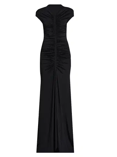 Giorgio Armani Women's Ruched Embellished Gown - Black | Thumbnail 1 Giorgio Armani Women's Ruched Embellished Gown - Black | Thumbnail 1