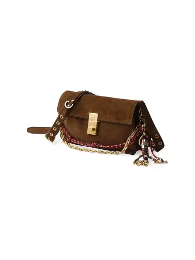 Prada Women's Soft Sound Small Suede Shoulder Bag - Brown | Thumbnail 2