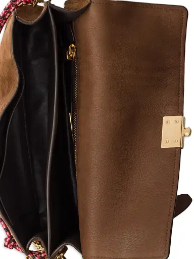 Prada Women's Soft Sound Small Suede Shoulder Bag - Brown | Thumbnail 5