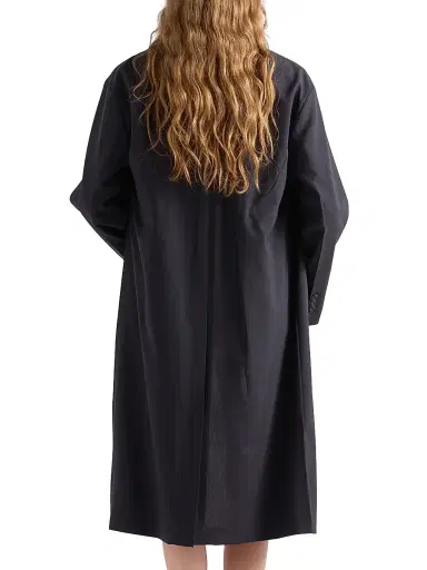 Prada Women's Single-Breasted Light Wool Coat - Blue - Size 2 | Thumbnail 3
