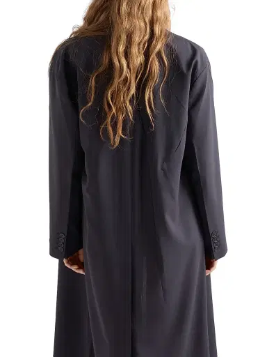 Prada Women's Single-Breasted Light Wool Coat - Blue - Size 2 | Thumbnail 4